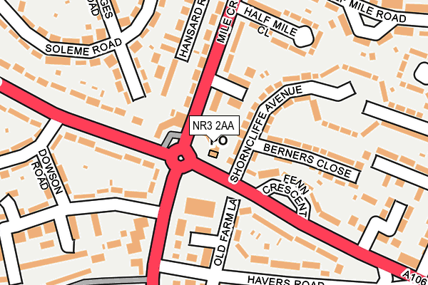 NR3 2AA map - OS OpenMap – Local (Ordnance Survey)