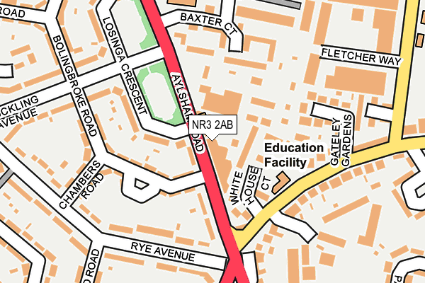 NR3 2AB map - OS OpenMap – Local (Ordnance Survey)