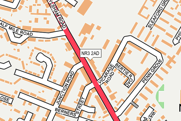 NR3 2AD map - OS OpenMap – Local (Ordnance Survey)