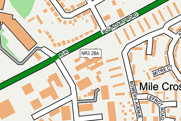 NR3 2BA map - OS OpenMap – Local (Ordnance Survey)