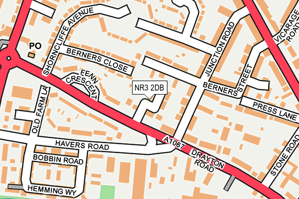 NR3 2DB map - OS OpenMap – Local (Ordnance Survey)