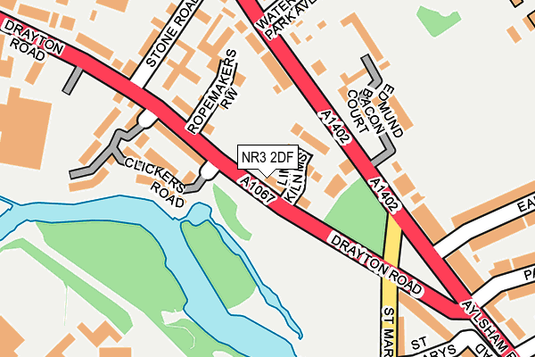 NR3 2DF map - OS OpenMap – Local (Ordnance Survey)