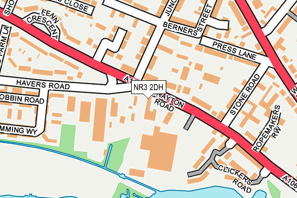 NR3 2DH map - OS OpenMap – Local (Ordnance Survey)