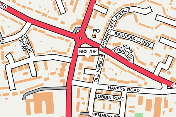 NR3 2DP map - OS OpenMap – Local (Ordnance Survey)