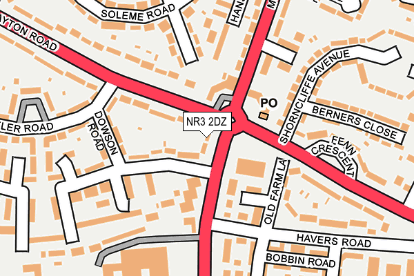 NR3 2DZ map - OS OpenMap – Local (Ordnance Survey)