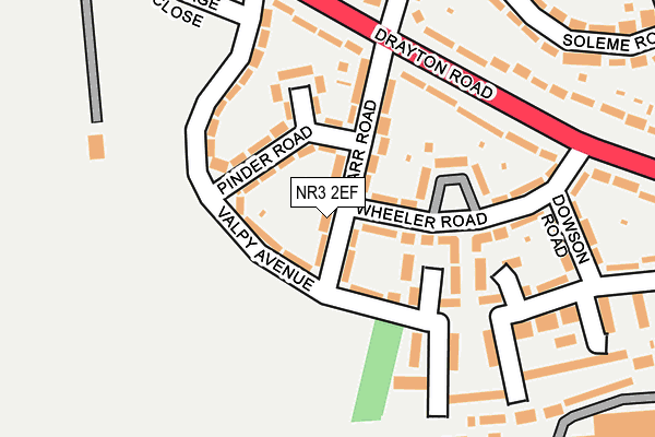 NR3 2EF map - OS OpenMap – Local (Ordnance Survey)