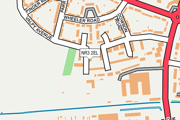 NR3 2EL map - OS OpenMap – Local (Ordnance Survey)