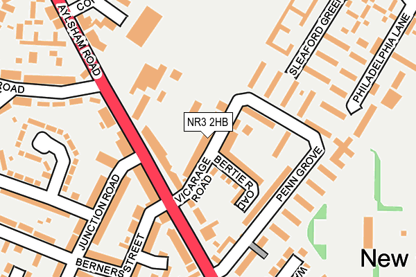 NR3 2HB map - OS OpenMap – Local (Ordnance Survey)