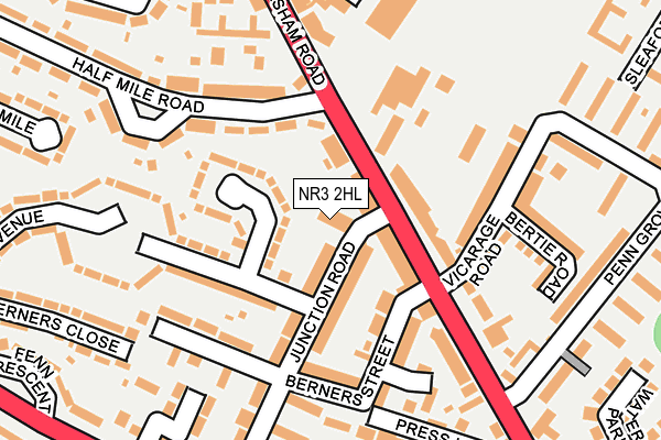 NR3 2HL map - OS OpenMap – Local (Ordnance Survey)