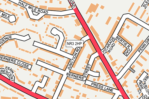 NR3 2HP map - OS OpenMap – Local (Ordnance Survey)