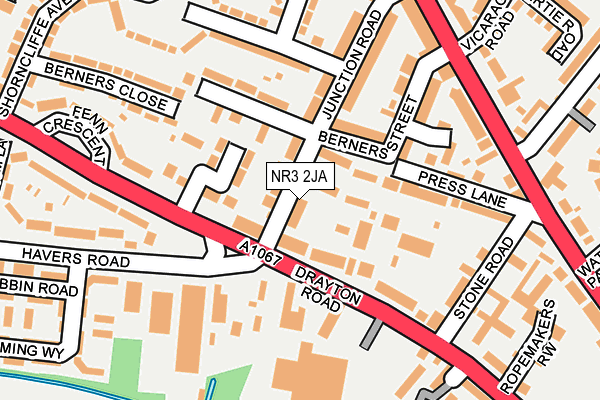 NR3 2JA map - OS OpenMap – Local (Ordnance Survey)