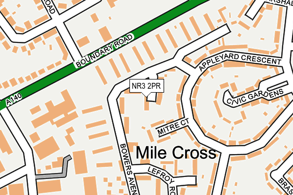 NR3 2PR map - OS OpenMap – Local (Ordnance Survey)