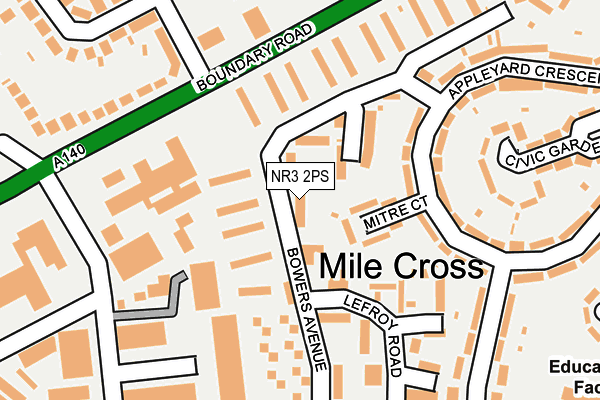 NR3 2PS map - OS OpenMap – Local (Ordnance Survey)