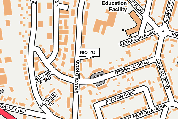 NR3 2QL map - OS OpenMap – Local (Ordnance Survey)