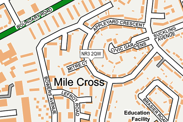NR3 2QW map - OS OpenMap – Local (Ordnance Survey)