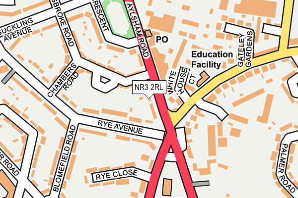 NR3 2RL map - OS OpenMap – Local (Ordnance Survey)