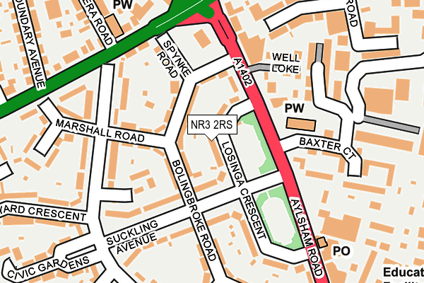 NR3 2RS map - OS OpenMap – Local (Ordnance Survey)