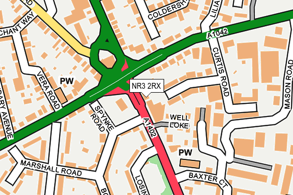 NR3 2RX map - OS OpenMap – Local (Ordnance Survey)