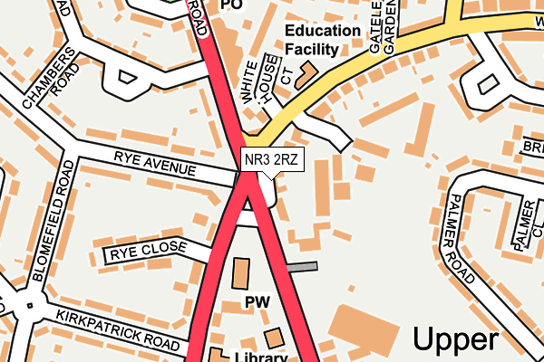 NR3 2RZ map - OS OpenMap – Local (Ordnance Survey)
