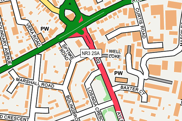 NR3 2SA map - OS OpenMap – Local (Ordnance Survey)