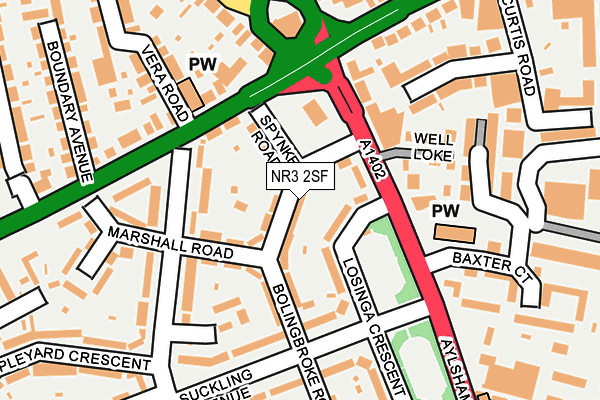 NR3 2SF map - OS OpenMap – Local (Ordnance Survey)