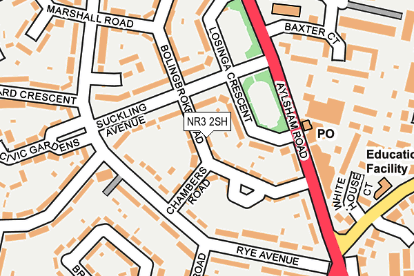 NR3 2SH map - OS OpenMap – Local (Ordnance Survey)