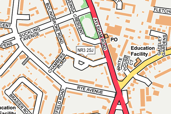 NR3 2SJ map - OS OpenMap – Local (Ordnance Survey)
