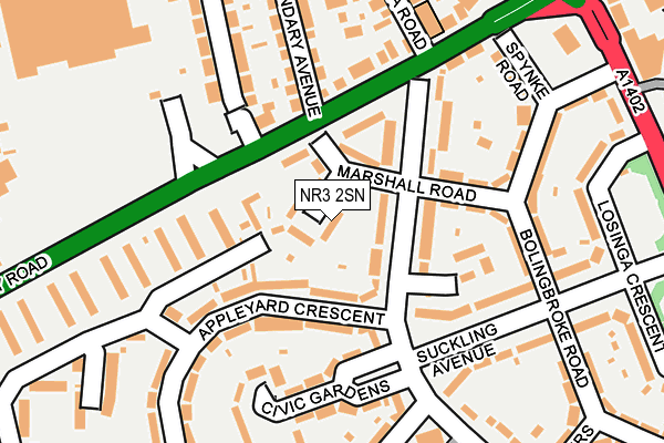 NR3 2SN map - OS OpenMap – Local (Ordnance Survey)