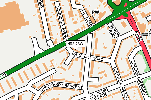 NR3 2SW map - OS OpenMap – Local (Ordnance Survey)