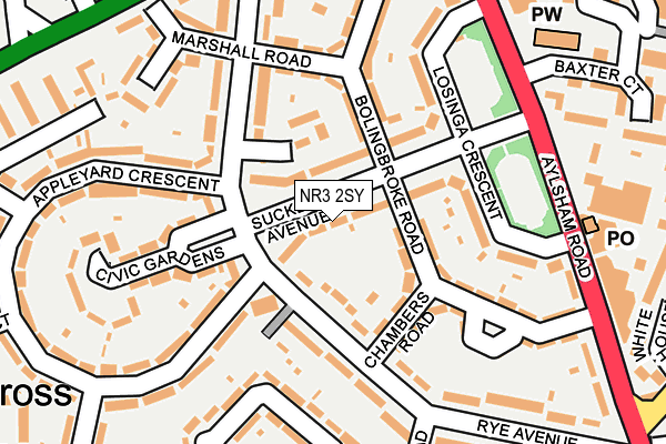 NR3 2SY map - OS OpenMap – Local (Ordnance Survey)