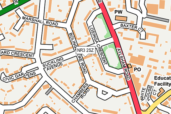 NR3 2SZ map - OS OpenMap – Local (Ordnance Survey)