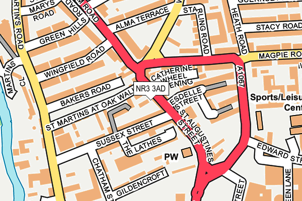 NR3 3AD map - OS OpenMap – Local (Ordnance Survey)