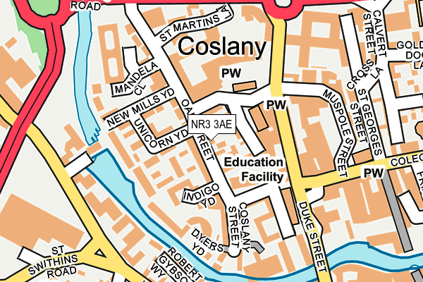 NR3 3AE map - OS OpenMap – Local (Ordnance Survey)