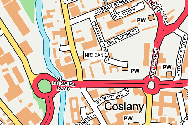 NR3 3AN map - OS OpenMap – Local (Ordnance Survey)