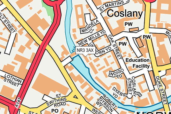 NR3 3AX map - OS OpenMap – Local (Ordnance Survey)