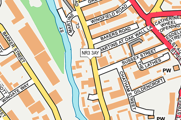 NR3 3AY map - OS OpenMap – Local (Ordnance Survey)