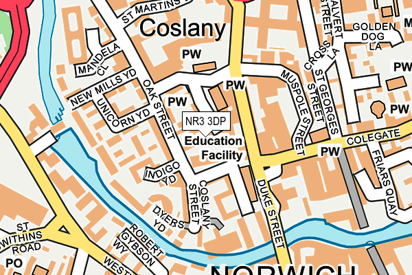 NR3 3DP map - OS OpenMap – Local (Ordnance Survey)