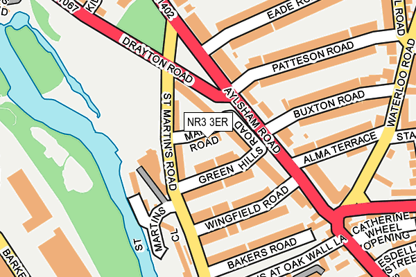 NR3 3ER map - OS OpenMap – Local (Ordnance Survey)