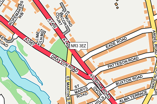 NR3 3EZ map - OS OpenMap – Local (Ordnance Survey)