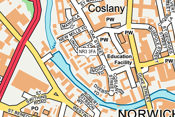 NR3 3FA map - OS OpenMap – Local (Ordnance Survey)