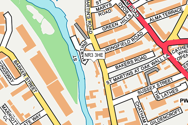 NR3 3HE map - OS OpenMap – Local (Ordnance Survey)