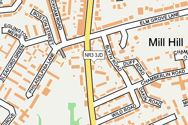 NR3 3JD map - OS OpenMap – Local (Ordnance Survey)