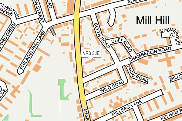 NR3 3JE map - OS OpenMap – Local (Ordnance Survey)