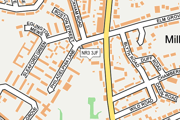 NR3 3JF map - OS OpenMap – Local (Ordnance Survey)