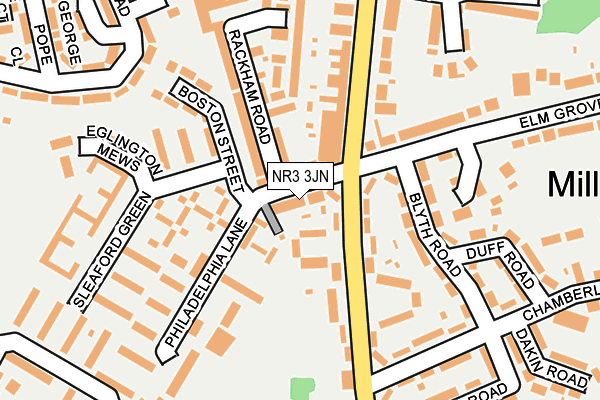 NR3 3JN map - OS OpenMap – Local (Ordnance Survey)