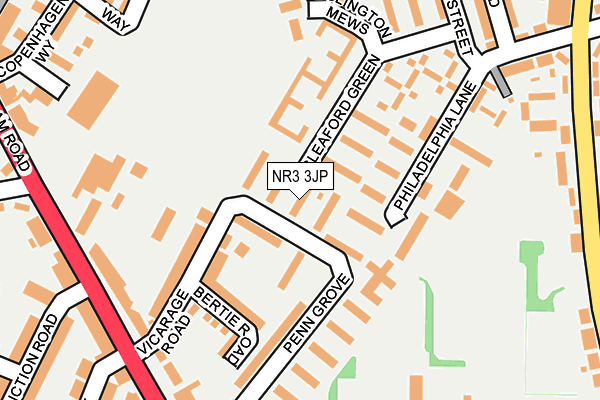 NR3 3JP map - OS OpenMap – Local (Ordnance Survey)