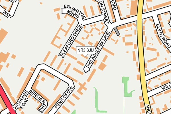 NR3 3JU map - OS OpenMap – Local (Ordnance Survey)