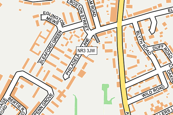 NR3 3JW map - OS OpenMap – Local (Ordnance Survey)