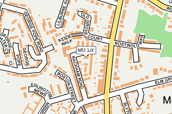 NR3 3JX map - OS OpenMap – Local (Ordnance Survey)