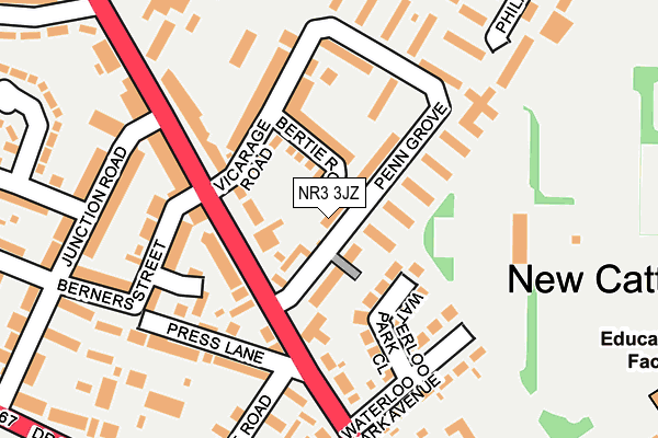 NR3 3JZ map - OS OpenMap – Local (Ordnance Survey)